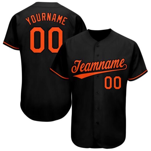 Custom Black Orange Baseball Jersey Suit for daily life, Fabric: 95% polyester and 5% spandex, Regular fit, Stitch Color: automatically matched based on patterns