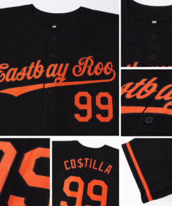 Custom Black Orange Baseball Jersey Suit for daily life, Fabric: 95% polyester and 5% spandex, Regular fit, Stitch Color: automatically matched based on patterns
